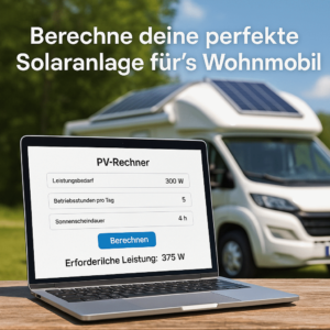 Solaranlage für Wohnmobile berechnen - PV-Rechner zur Ermittlung der Größe von Solarmodulen und Bordbatterie