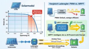 Funktionsweise eines MPPT-Ladereglers und Unterschied zu PWM