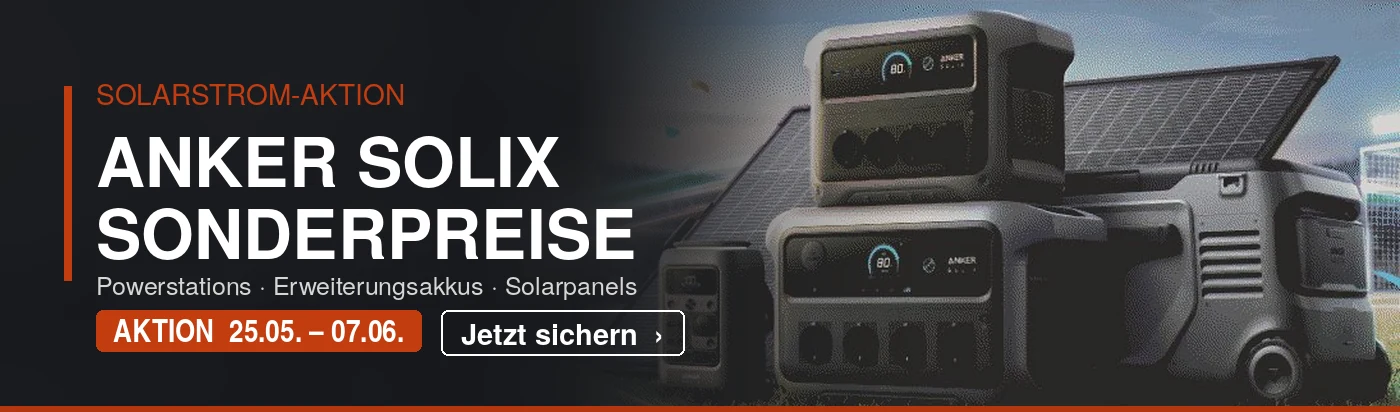 Anker SOLIX Sonderpreise bis 07.06. – Powerstations, Erweiterungsakkus und Solarpanels bei solar-autark.com