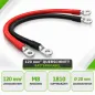 Preview: 1m Batteriekabel 120mm² beidseitig M8 rot-schwarz Offgridtec Offgridtec – Querschnitt, M8-Ringösen, Kupferdrähte und Außendur