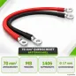 Preview: 2m Batteriekabel 70mm² beidseitig M8 rot-schwarz Offgridtec Offgridtec – Querschnitt, M8-Ringösen, Kupferdrähte und Außendurc