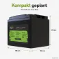 Preview: LiFePO4 Akku 12V 50Ah Abmessungen 198 x 166 x 172 mm als Massskizze