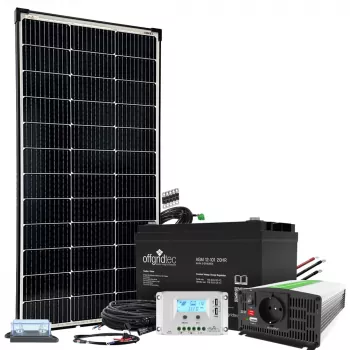 130W Solaranlage Autark S-Master mit 100Ah AGM Akku u. Wechselrichter