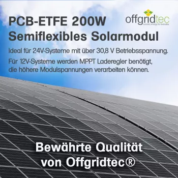 200 Watt Solarmodul begehbar seewaaerresistent flexibel