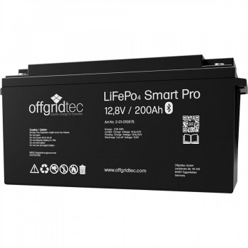 200Ah Lithium-Akku 12V LiFePo4 Smart-Pro 12/200 Lithium Batterie 2560Wh 12,8V