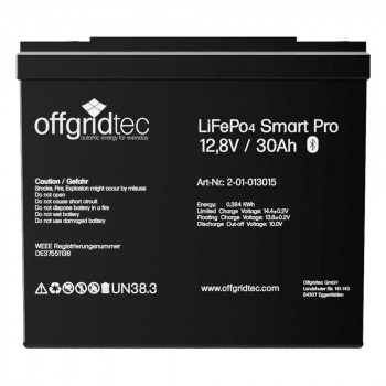 30Ah Lithium-Akku 12V LiFePo4 Smart-Pro 12/30 Lithium Batterie 284Wh 12,8V