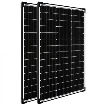 2x 100 Watt Solarmodul 12V black frame v2 monokristallin Offgridtec