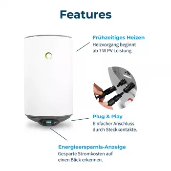 80l Fothermo Photovoltaischer Offgrid-Boiler - Warmwasserbereiter