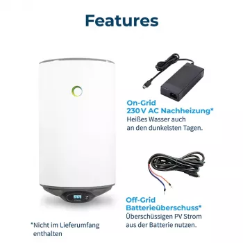 80l Fothermo Photovoltaischer Offgrid-Boiler - Warmwasserbereiter
