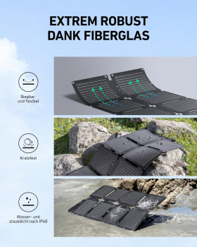 Anker SOLIX Set: PS60 Solarpanel 60W + C300X DC Powerstation 288Wh