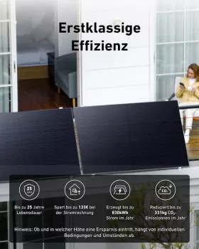 820W Anker Solix Balkonkraftwerk RS40B, MI80 Wechselrichter, 5m Schuko-Kabel
