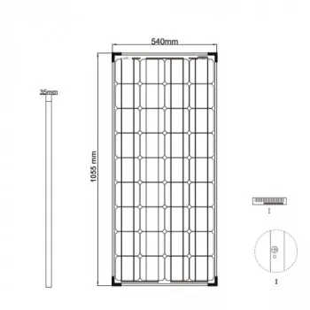 Abmessungen 120W Hochleistungs-Solarmodul SP-Ultra 12V Solarpanel Sunpower