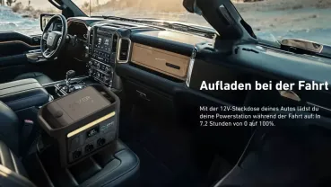 Anker Solix C800 Plus Laden ueber Kfz-Buchse 12V waehrend der Fahrt