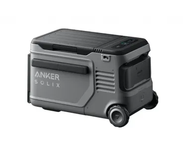 Anker SOLIX EverFrost 2 23L Schräg-Vorderansicht mit eingestecktem 288 Wh LFP-Akku-Modul