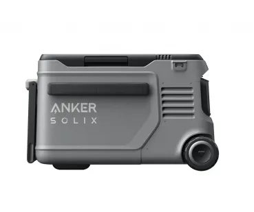 Anker SOLIX EverFrost 2 23L reine Seitenansicht mit Rad und FrostFlow-Lüftungsgitter