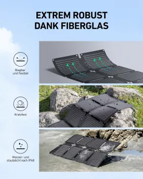 Anker SOLIX PS60X Faltbares Solarpanel 60W - Tragbares Solar Panel für Powerstationen