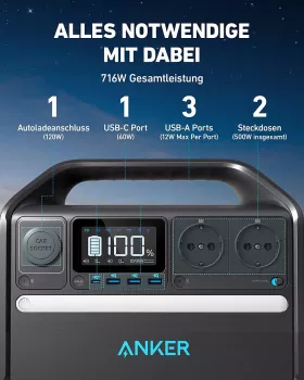 Anker Powerhouse 535 512Wh - 500W LiFePO4 Powerstation
