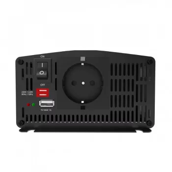 Rückseite 400W 12V Sinus Wechselrichter PSI 1000W peak 12V DC auf 230V AC