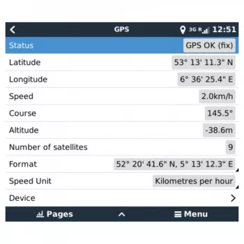 Anzeige Victron Energy GX GSM Mobilfunkmodem