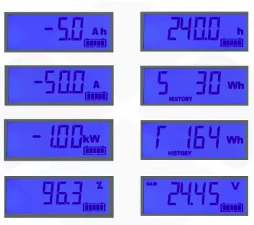 Anzeige Parameter Victron Energy Batterie Monitor BMV-700 702