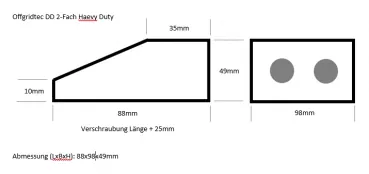 Abmessungen Dachdurchführung heavy duty 2-fach