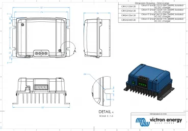 Victron Orion-Tr Smart 12/48-8 isoliertes DC-DC Ladegeraet Massangaben Gehaeuse Large