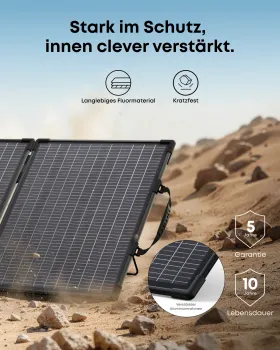 Robustes Anker SOLIX PS100 Solarpanel mit verstaerktem Rahmen – Detailansicht