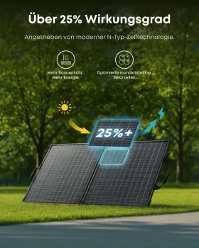 Anker SOLIX PS100 Solarpanel mit über 25 Prozent Wirkungsgrad dank N-Typ-Zellen