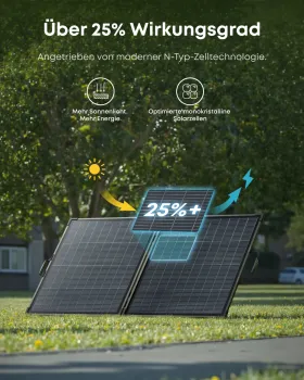 Anker SOLIX PS200 Solarpanel mit über 25 Prozent Wirkungsgrad dank N-Typ-Zellen