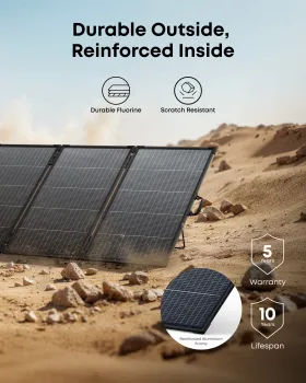 Robustes Anker SOLIX PS400 Solarpanel in der Wueste