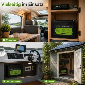 LiFePO4 Akku 12V 100Ah Einsatz in Wohnmobil Boot und netzferner Inselanlage