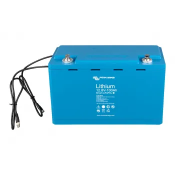 Victron Smart LiFePO4 Akku 12,8V 100Ah 1280Wh schraege Frontansicht