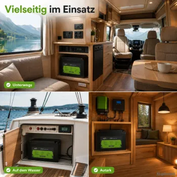 LiFePO4 Akku 12V 200Ah Einsatz in Wohnmobil Boot und netzferner Inselanlage