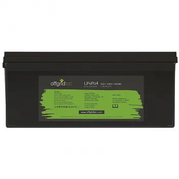 LiFePO4 Akku 12V 314Ah Frontalansicht mit Typenschild und technischen Daten
