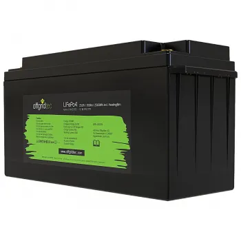 LiFePO4 Akku 24V 100Ah Offgridtec 25,6/100 HF schraege Frontansicht
