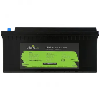 LiFePO4 Akku 24V 314Ah Frontalansicht mit Typenschild und technischen Daten