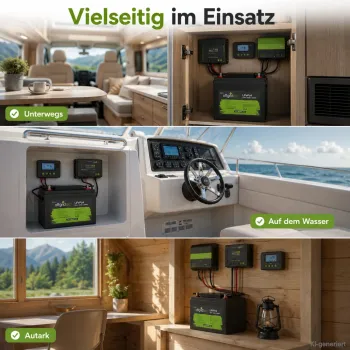 LiFePO4 Akku 24V 50Ah Einsatz in Wohnmobil Boot und netzferner Inselanlage