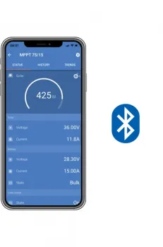 VictronConnect App zur Ueberwachung des SmartSolar MPPT Ladereglers per Bluetooth