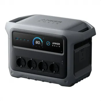 Anker SOLIX C1000X Gen 2 Powerstation 1024Wh frontal mit Display und Schuko-Steckdosen
