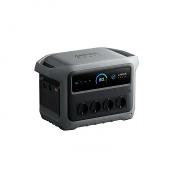 Anker SOLIX C1000X Gen 2 Powerstation schräg von rechts mit Anschlüssen