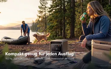 Anker SOLIX S2000 kompakt beim Camping am See