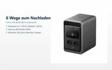 Anker SOLIX S2000 – sechs Wege zum Nachladen inklusive Solar und Alternator Charger