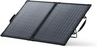 Anker SOLIX PS100 bifaziales 100W Solarpanel aufgestellt mit Ständer