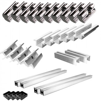 Teile Befestigungs-Set für 4 Solarmodule max. 80cm Breite 35mm Welleternit-Blechdach-Flachdach