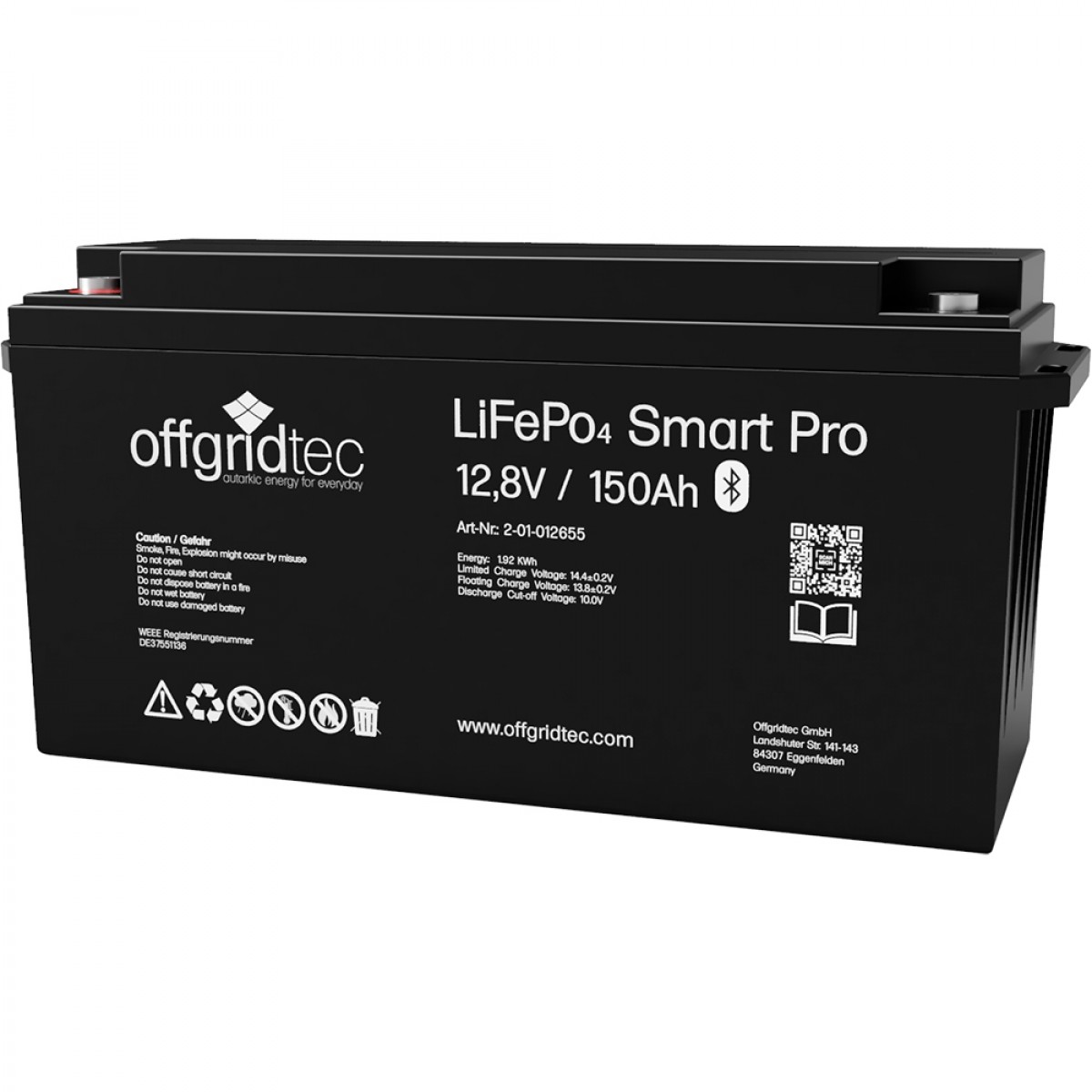 LiFePO4 Akku12V 150Ah Lithium-Eisen-Phosphat Batterie, 919,00 €