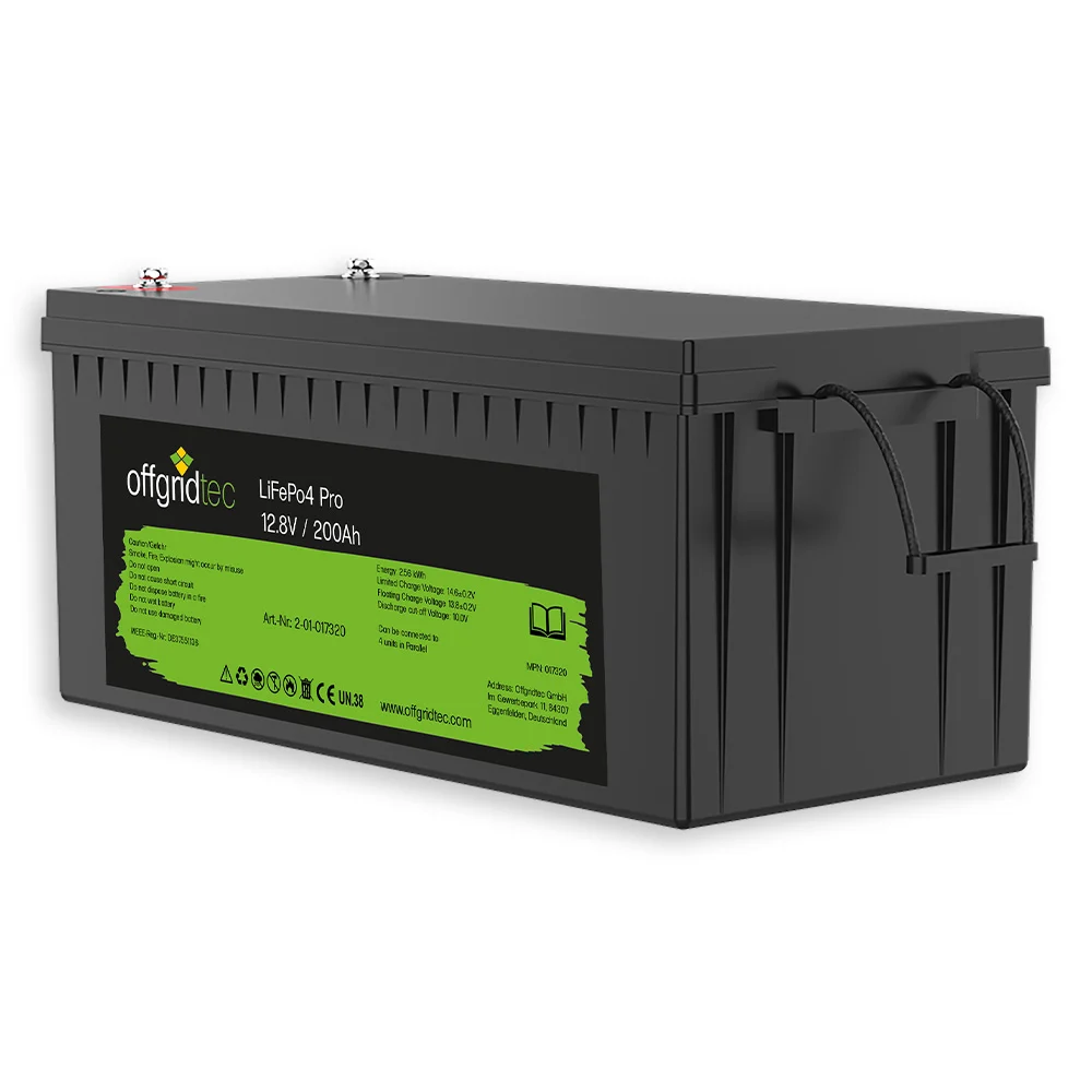 200Ah 12V LiFePo4 Pro Lithiumakku 12/200 2560Wh 12,8V Offgridtec