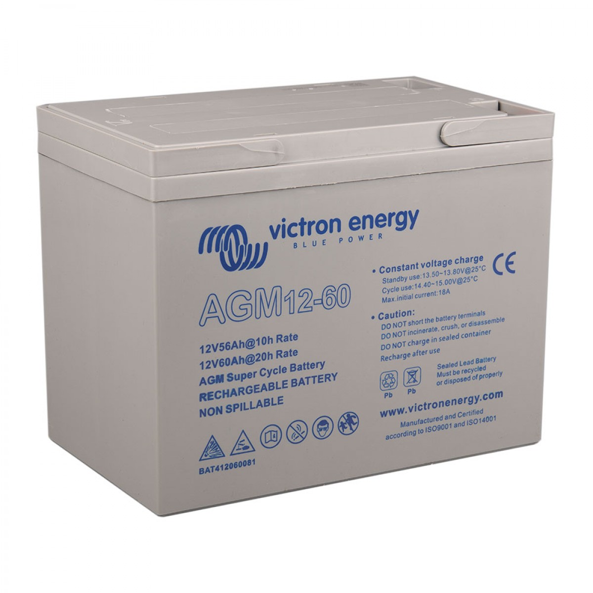 60Ah Victron AGM 12V Super Cycle Batterie C20