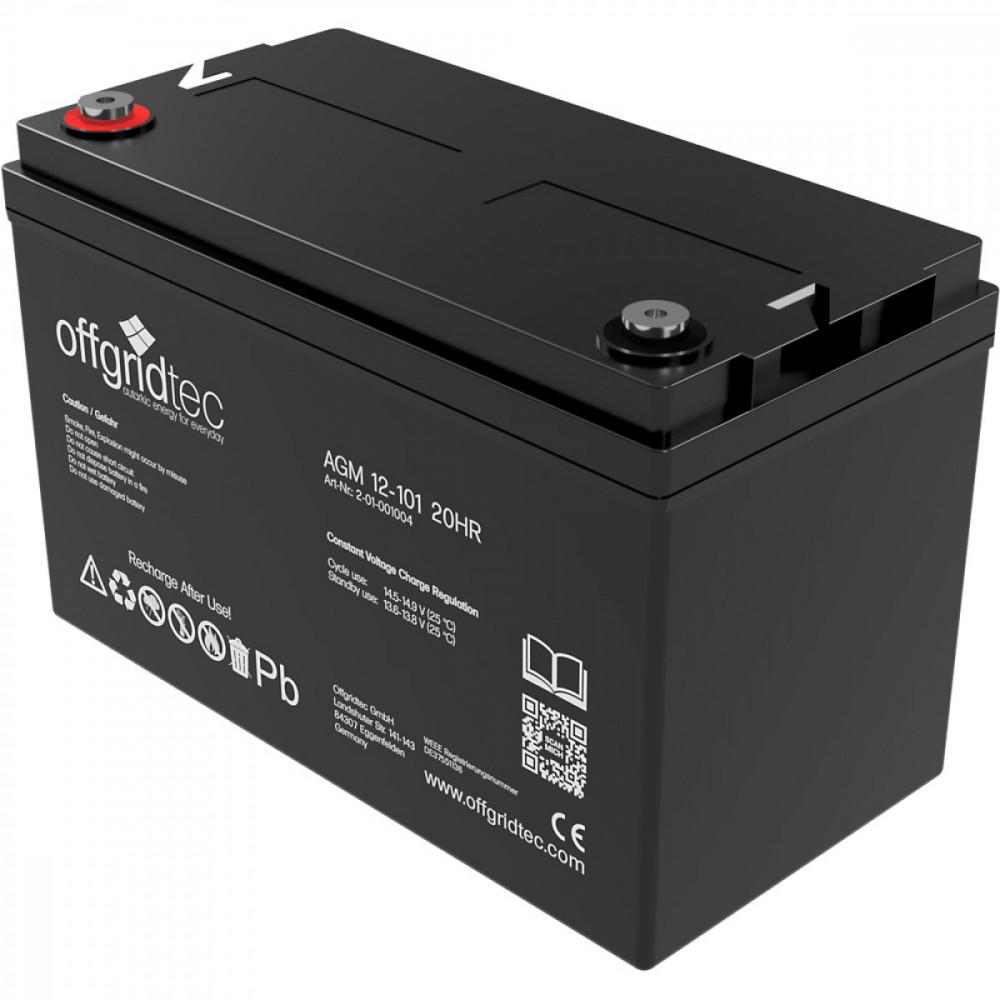 12 Volt 100Ah Batterie in AGM-Qualität von Offgridtec 12 Volt 100Ah Batterie in AGM-Qualität von Offgridtec