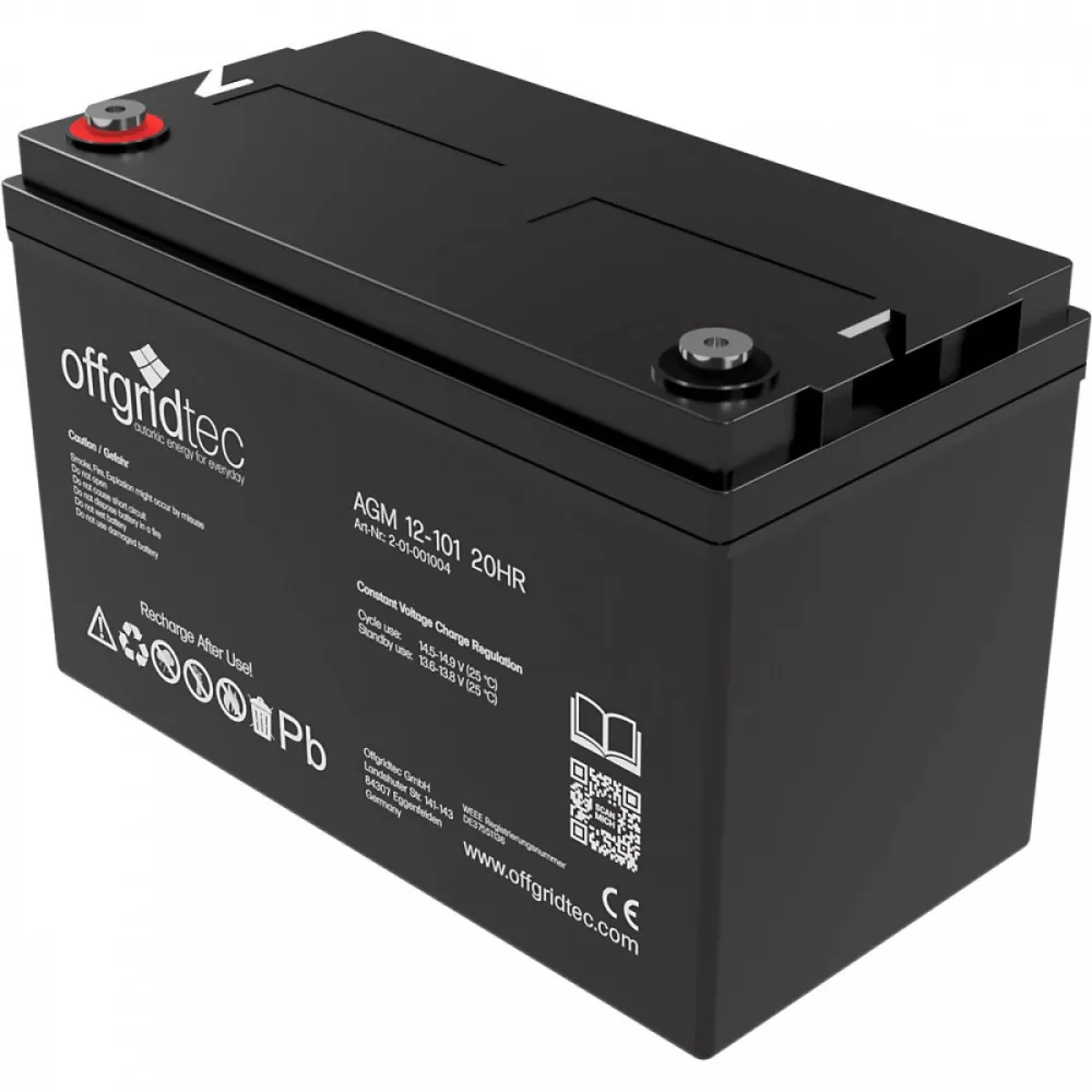 12 Volt 100Ah Batterie in AGM-Qualität von Offgridtec