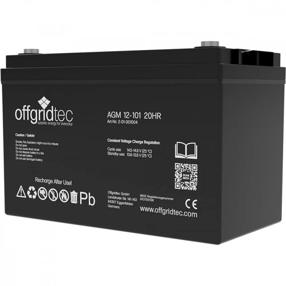 100Ah 12V Solarakku AGM Batterie